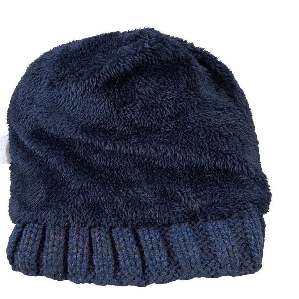 Home Prefer ~ Navy/Multi Color Pompom Beanie - Picture 2 of 3